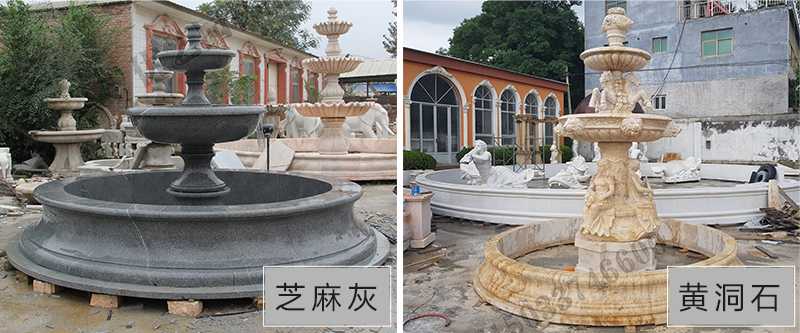 大理石景觀噴泉材質(zhì)，石雕噴泉工廠，定制大理石景觀噴泉