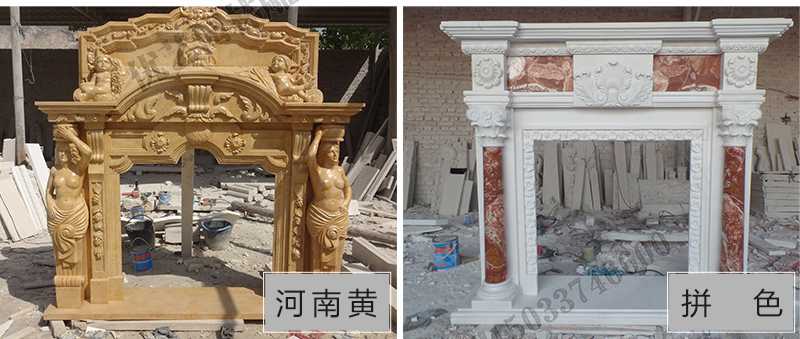 石雕壁爐架款式，定制石雕壁爐架，石雕壁爐架廠家