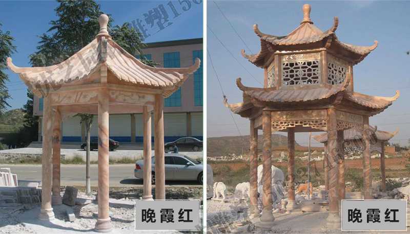 中式大理石涼亭，石雕涼亭廠家，石雕景觀涼亭定制