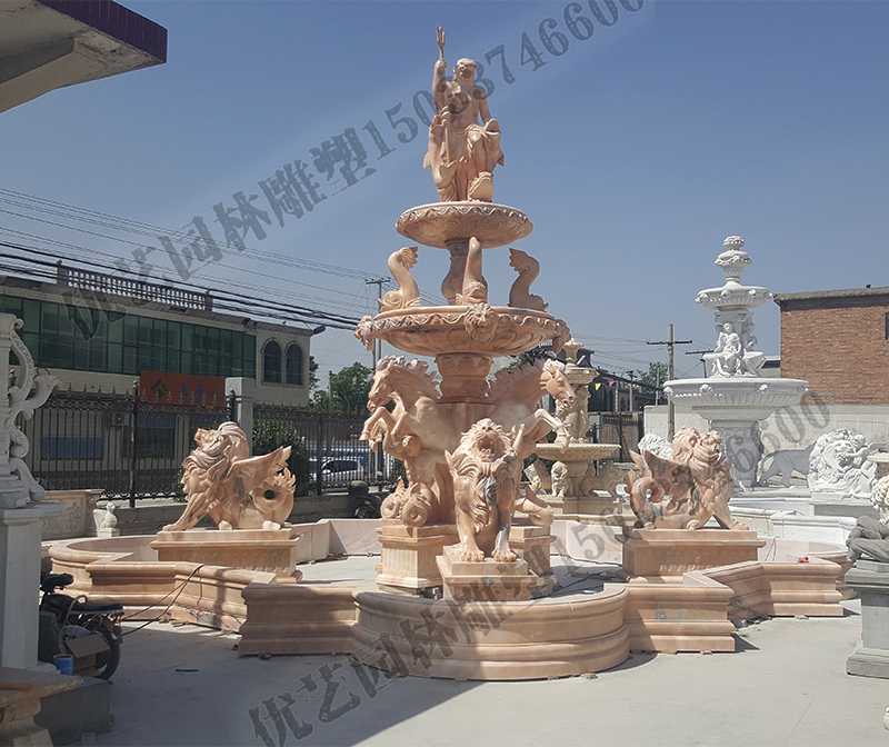 大理石景觀噴泉，歐式大型噴泉，石雕噴泉廠家