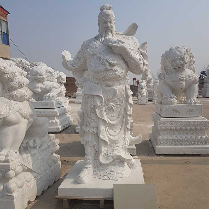 漢白玉關(guān)公像，石雕關(guān)公像，大理石關(guān)公雕像，關(guān)羽雕像，河北石雕關(guān)公廠家.jpg