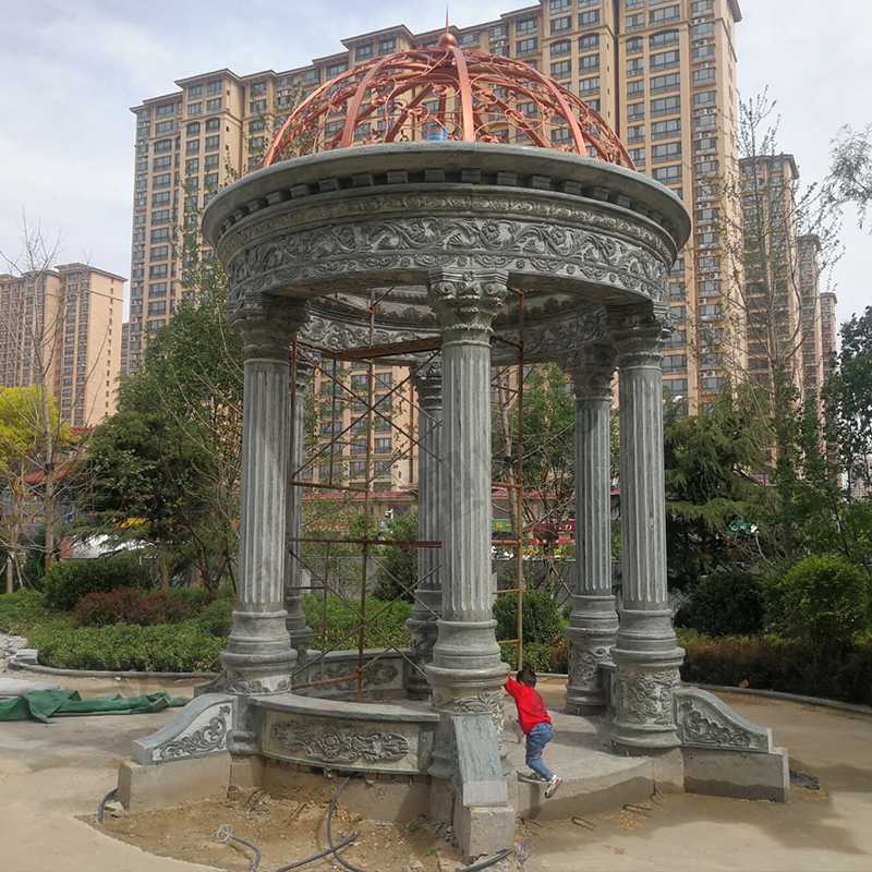 小區(qū)景觀涼亭，大理石亭子安裝