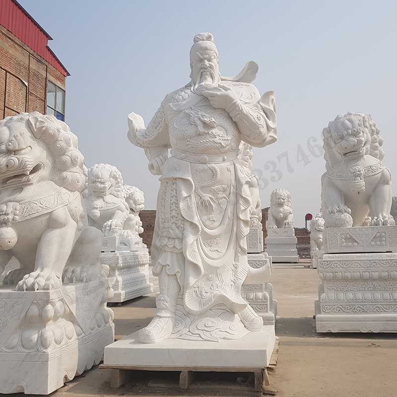 漢白玉關(guān)公像，石雕關(guān)公像，大理石關(guān)公雕像，關(guān)羽雕像，河北石雕關(guān)公廠家2.jpg