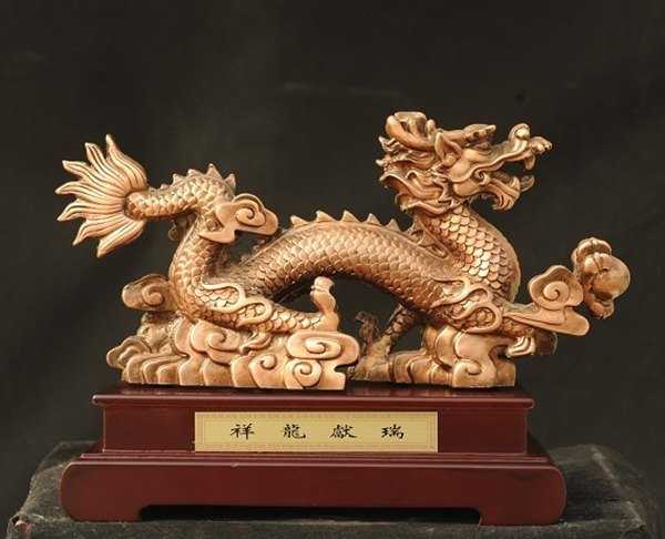 景觀雕塑定制，銅龍擺件